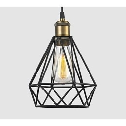Industriel Wire CAGE PENGELYS Cafe Loft Lagerbelysning Sort Ledning