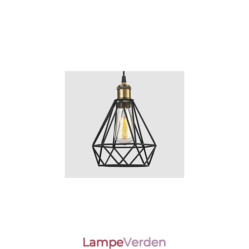 Industriel Wire CAGE PENGELYS Cafe Loft Lagerbelysning Sort Ledning