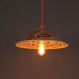 Bambus Hat Lysekrone Lysekrone Lampe Fisk Mennesker Hatte