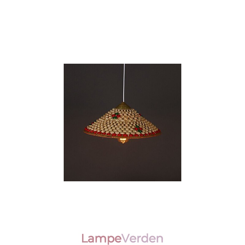 Kaffe Bambus Hatte Hat Lysekrone Lampe