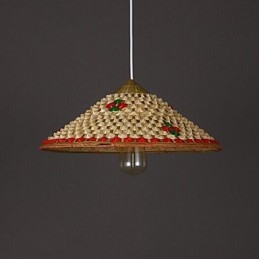 Kaffe Bambus Hatte Hat Lysekrone Lampe