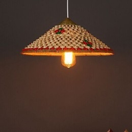 Kaffe Bambus Hatte Hat Lysekrone Lampe