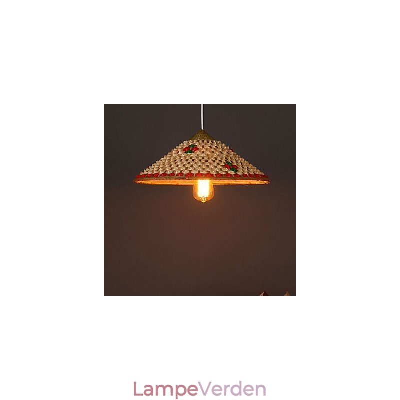 Kaffe Bambus Hatte Hat Lysekrone Lampe