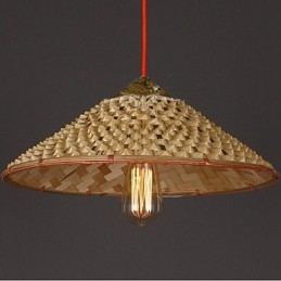 Vintage Farm Straw Bambus Lysekrone Lysekrone Lysekrone