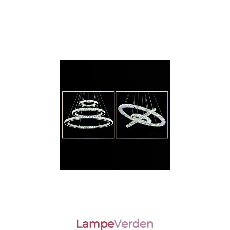 Dæmpbar krystal pendel moderne cirkulær lysekrone belysningslamper Cool hvid runde loftslamper armaturer med fjernbetjening