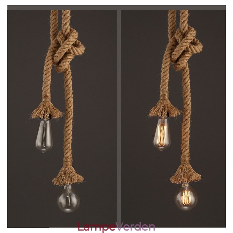 1 lys DIY kunst hampereb Light Creative hampereb lysekrone lang 100 cm Send 1 pære