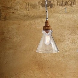 Wood Grain Crystal Droplight Cafe Belysning Lamper Og Lanterne