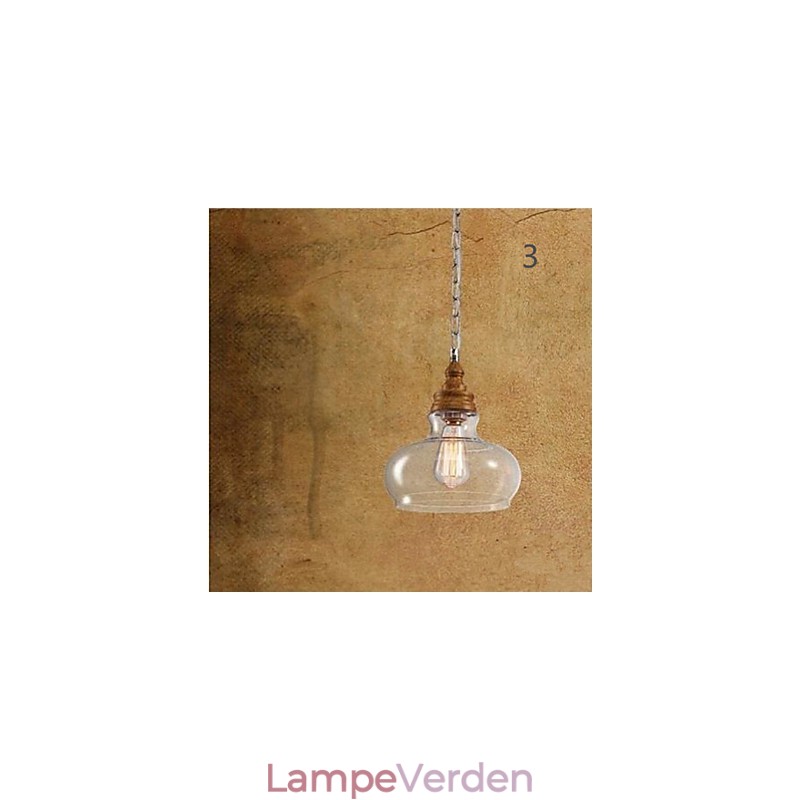 Wood Grain Crystal Droplight Cafe Belysning Lamper Og Lanterne
