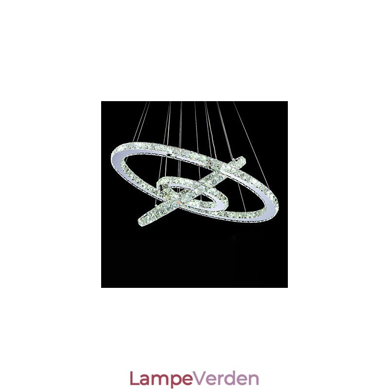Dæmpbar krystal pendel moderne cirkulær lysekrone belysningslamper Cool hvid runde loftslamper armaturer med fjernbetjening