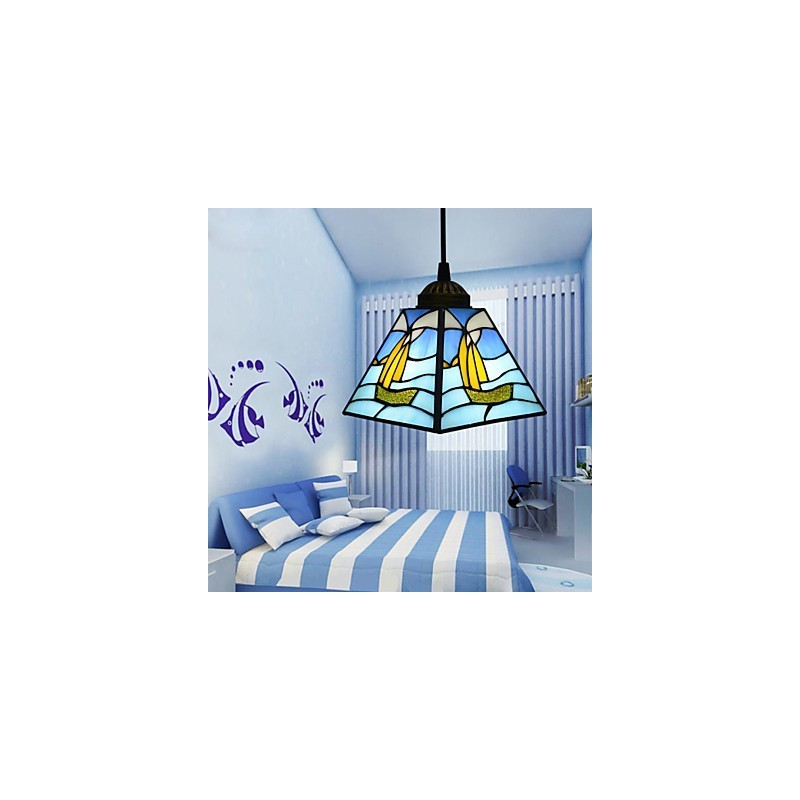 Farvet glas moderne og kontraheret middelhavs enkelthoved sejllinje Droplight Lampe Pendellampe