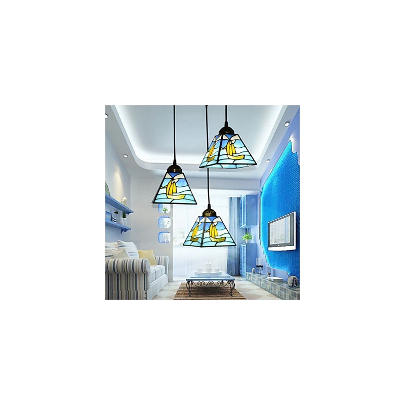 Farvet glas moderne og kontraheret middelhavs enkelthoved sejllinje Droplight Lampe Pendellampe