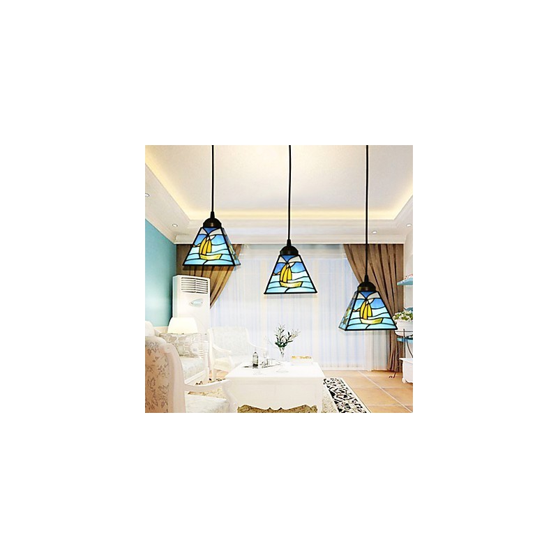 Farvet glas moderne og kontraheret middelhavs enkelthoved sejllinje Droplight Lampe Pendellampe