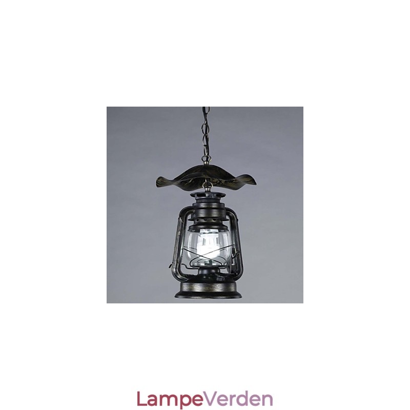 Vintage lanternependel i messing med 1 lys