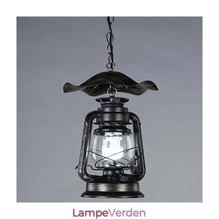 Vintage lanternependel i messing med 1 lys Vintage lanternependel i messing med 1 lys