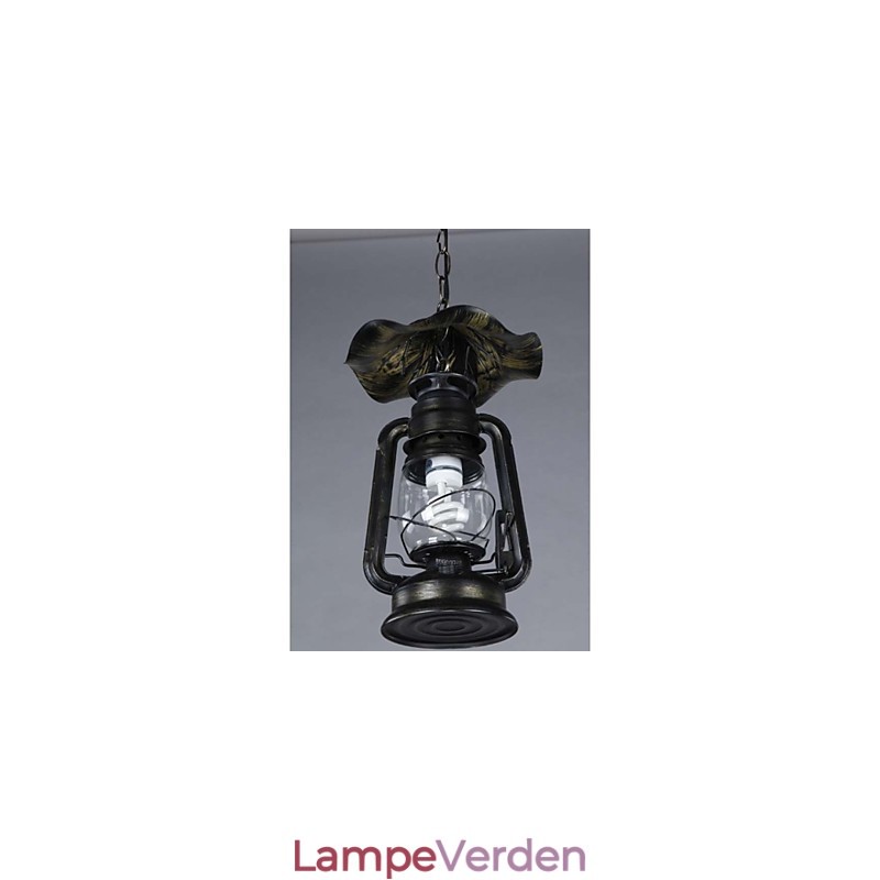 Vintage lanternependel i messing med 1 lys