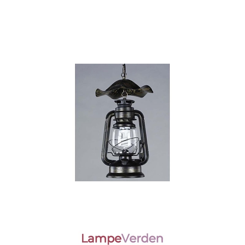 Vintage lanternependel i messing med 1 lys
