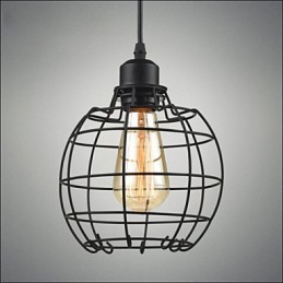 Edison Pendel Lysekrone Wire Cage hængende loft lampeskærm