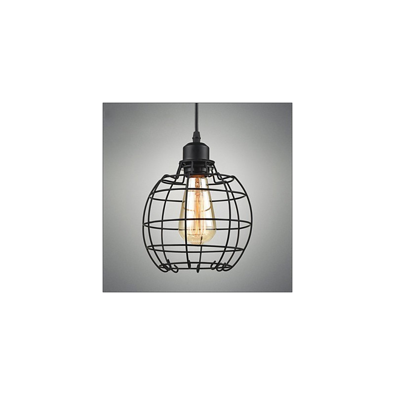 Edison Pendel Lysekrone Wire Cage hængende loft lampeskærm