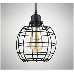 Edison Pendel Lysekrone Wire Cage hængende loft lampeskærm