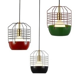 Mini kunstnerisk edderkoppespindlampe 1 lys Mordern Simplicity Finish Sort Hvid Grøn Rød Kulstofstål Droplight
