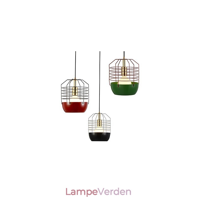 Mini kunstnerisk edderkoppespindlampe 1 lys Mordern Simplicity Finish Sort Hvid Grøn Rød Kulstofstål Droplight