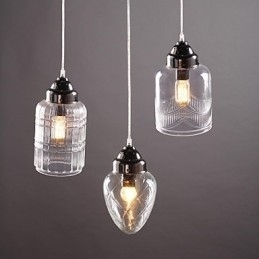 Moderne moderne traditionel klassisk vintage lanterne Country Nikkel Glas Pendant Light Dining