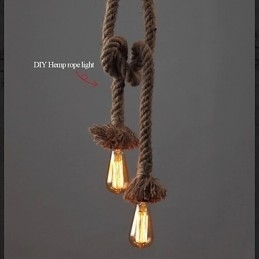 1 lys DIY kunst hampereb Light Creative hampereb lysekrone lang 100 cm Send 1 pære