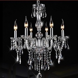 6 Arms Vintage Luksus Belysning K9 Krystal Lysekrone Loft Pendel Light