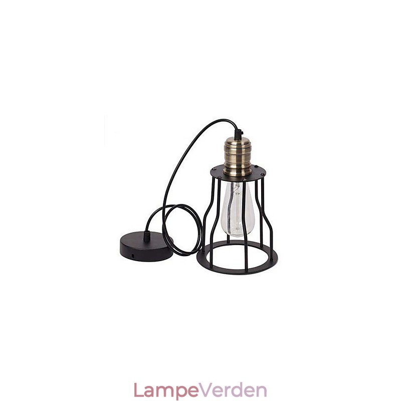 Amerikansk industriel vintage cafe buffet ideer smedejernsbur Pendellampe siddende