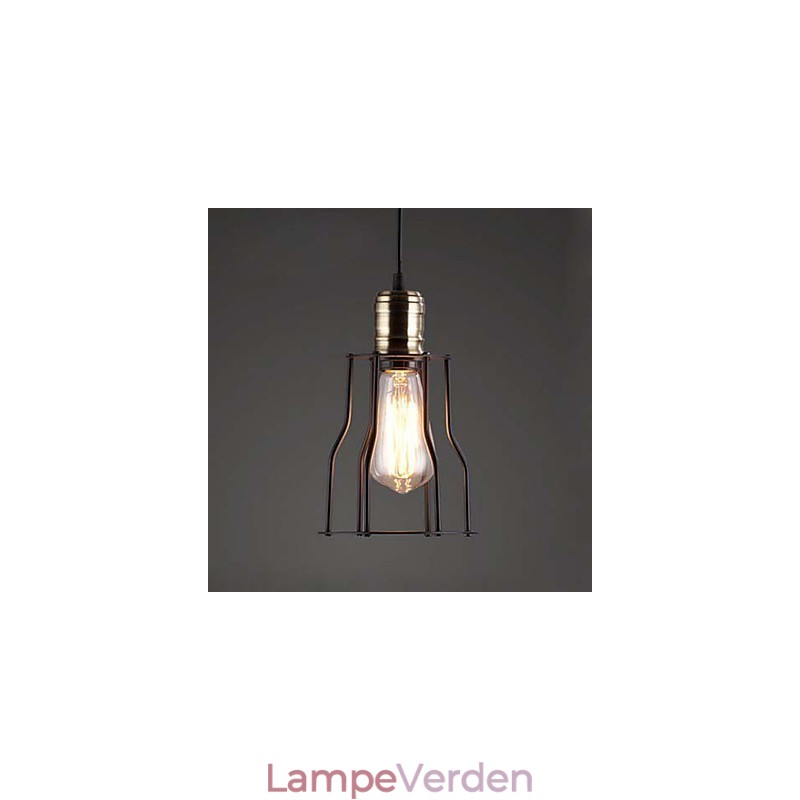 Amerikansk industriel vintage cafe buffet ideer smedejernsbur Pendellampe siddende
