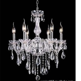 6 Arms Vintage Luksus Belysning K9 Krystal Lysekrone Loft Pendel Light