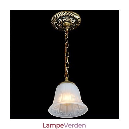 Bronze pendant lys mønster glasskærm European Retro Classic Bronze pendant lys mønster glasskærm European Retro Classic