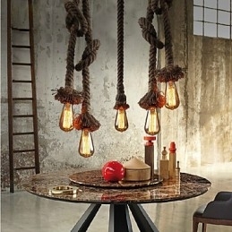 1 lys DIY kunst hampereb Light Creative hampereb lysekrone lang 100 cm Send 1 pære