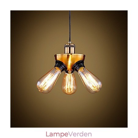 American Country Industrial Copper Head Three Feet Droplight Lampe American Country Industrial Copper Head Three Feet Droplight Lampe
