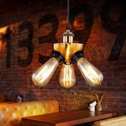 American Country Industrial Copper Head Three Feet Droplight Lampe