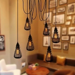 American Industrial Creative Restoring Ancient Ways Smedejernsbur Single Head Droplight Lampe