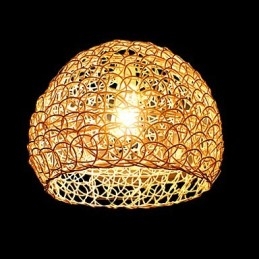 Moderne landdistrikter Cany Art Vævet Rattan Single Head Droplight Lampe