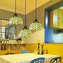 Europæisk landdistrikt kreativ kunst farvet glas lysekrone restaurering af gamle måder lampe lys