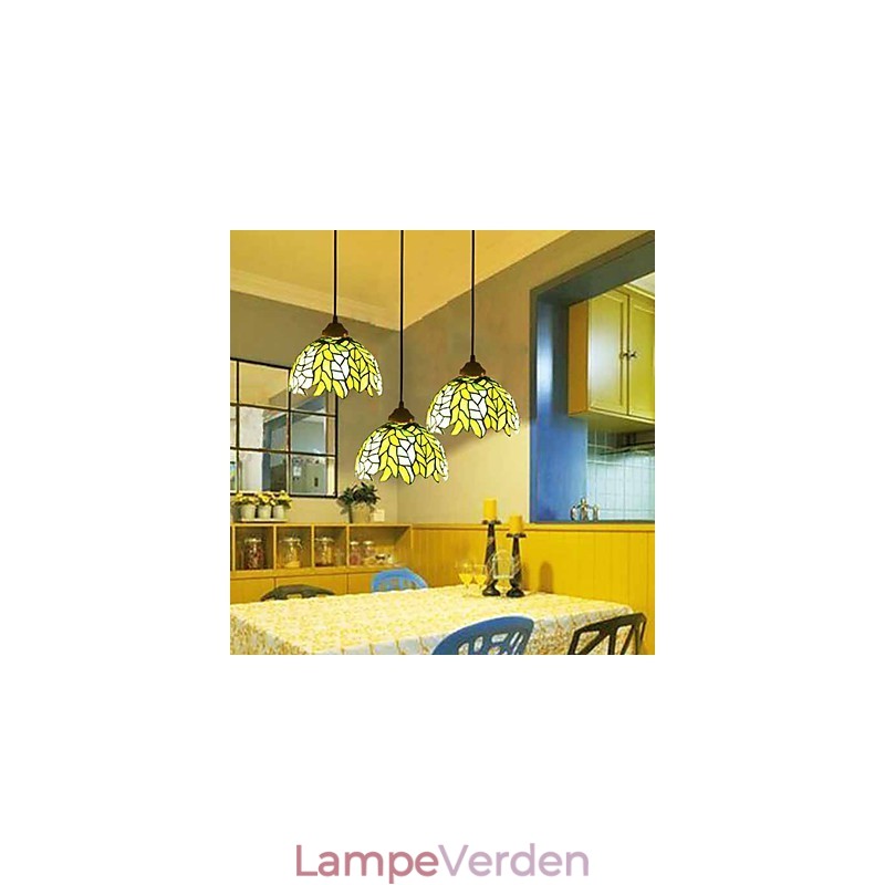 Europæisk landdistrikt kreativ kunst farvet glas lysekrone restaurering af gamle måder lampe lys