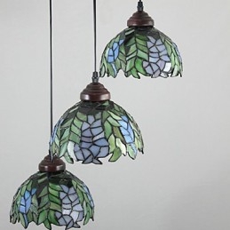 Europæisk landdistrikt kreativ kunst farvet glas lysekrone restaurering af gamle måder lampe lys