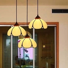 Europæisk landdistrikt kreativ kunst farvet glas lysekrone restaurering af gamle måder lampe lys