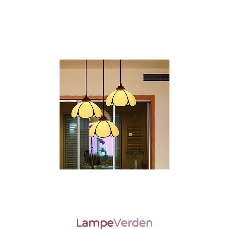 Europæisk landdistrikt kreativ kunst farvet glas lysekrone restaurering af gamle måder lampe lys