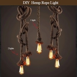 1 lys DIY kunst hampereb Light Creative hampereb lysekrone lang 100 cm Send 1 pære