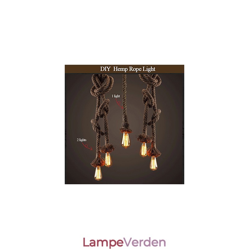 1 lys DIY kunst hampereb Light Creative hampereb lysekrone lang 100 cm Send 1 pære