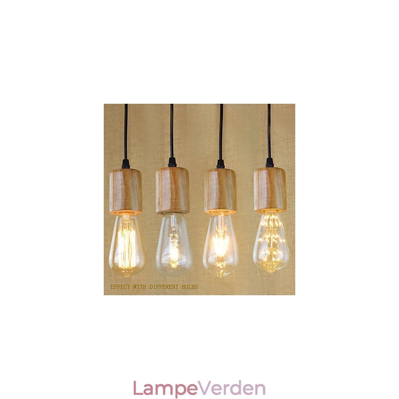 Pendellygter Traditionel Klassisk Vintage Retro Country Garage Træ Bambus