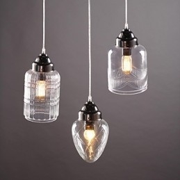 Moderne moderne traditionel klassisk vintage lanterne Country Nikkel Glas Pendant Light Dining