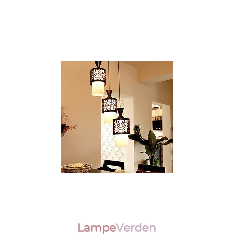 Moderne kinesisk stil Klassisk massivt trætromme Creative Single Head Droplight Lamp Light