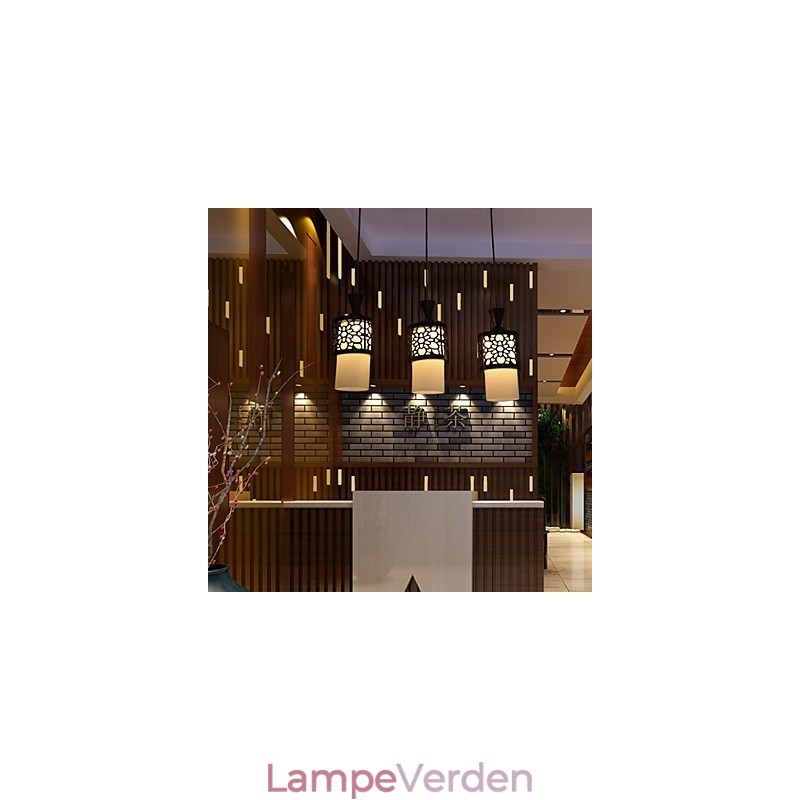Moderne kinesisk stil Klassisk massivt trætromme Creative Single Head Droplight Lamp Light