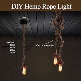 1 lys DIY kunst hampereb Light Creative hampereb lysekrone lang 100 cm Send 1 pære