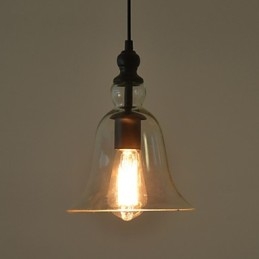 Vintage Industriel Retro Glaslysekrone Kreativ Minimalistisk Sengelampe Klar Farve